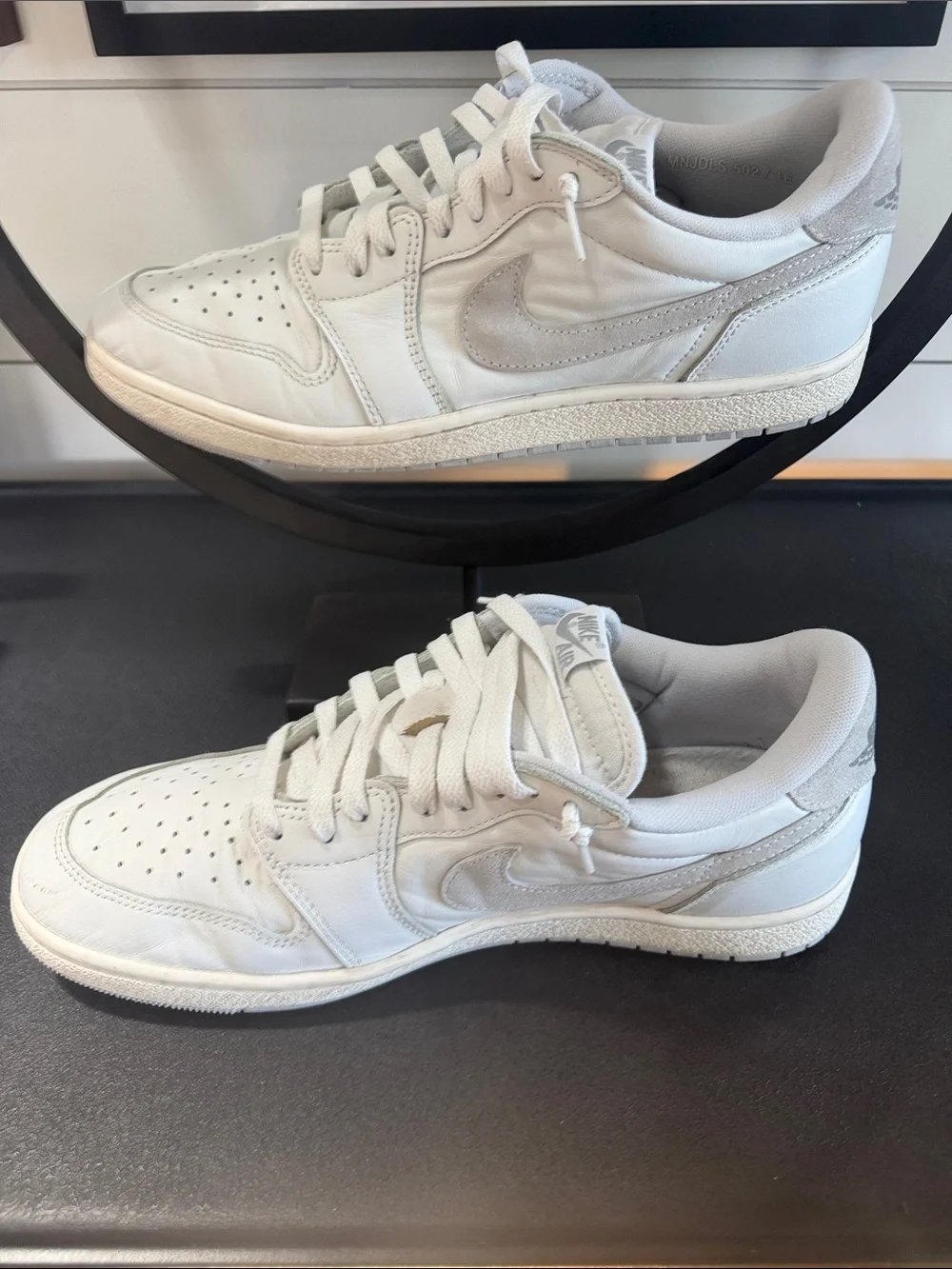 Nike Men’s Air Jordan 1 Low 85  White with Light Gray Low-Top Sneakers